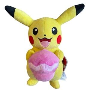 Pokemon Pikachu Holding Cupcake Plush 8" Valentines Kellytoy Soft Toy NWT Cute
